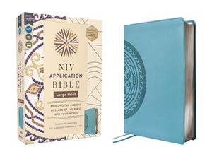Niv Application Bible, Large Print, Leathersoft, Teal, Red Letter, Comfort Print: Bringing The Ancient Message Of The Bible Into