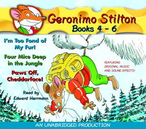 Geronimo Stilton: Books 46: #4: I'm Too Fond of My Fur; #5: Four Mice Deep in the Jungle; #6: Paws Off, Cheddarface!,Used