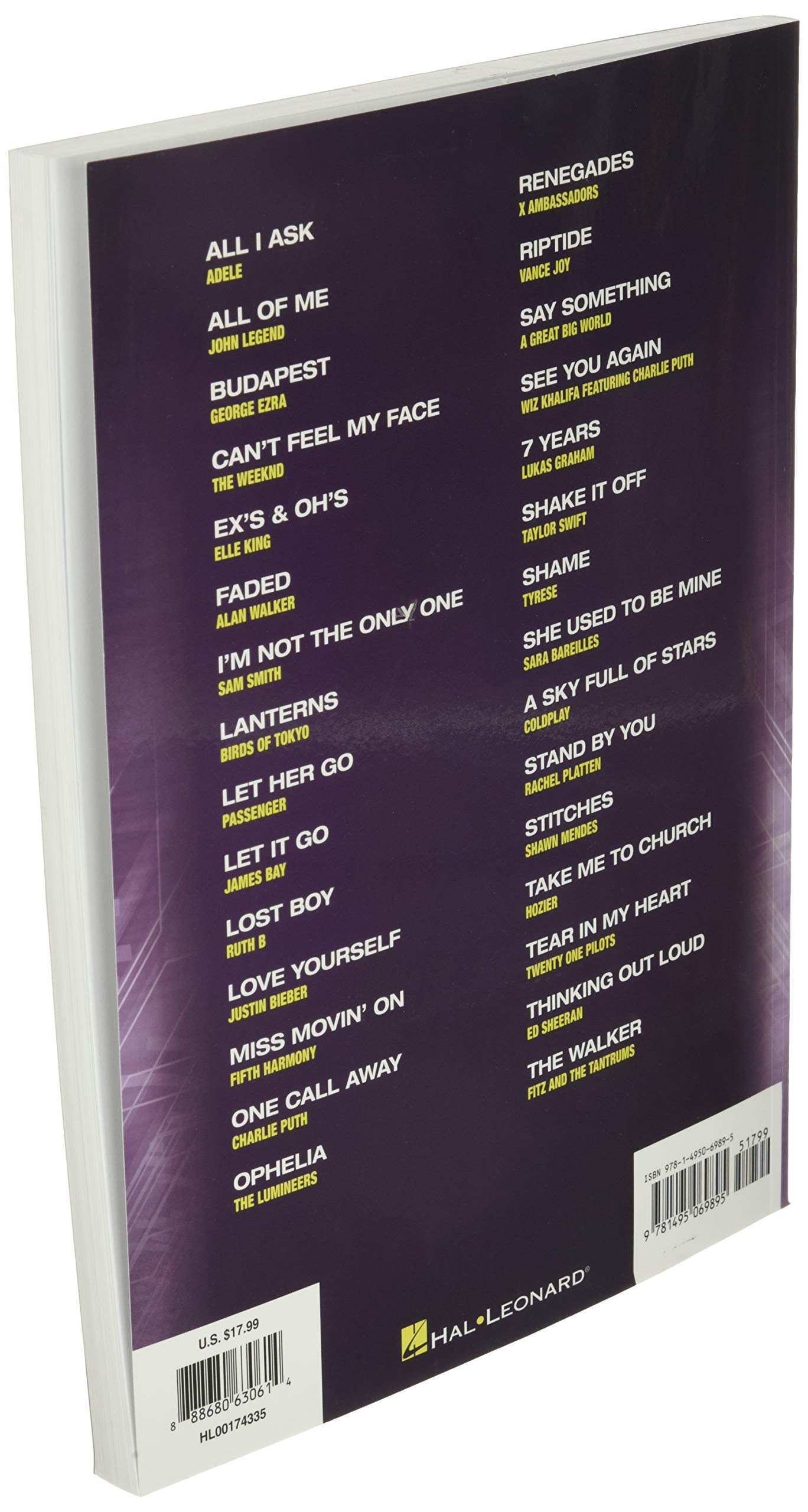 Popular Sheet Music: 30 Hits from 20142016  Piano, Vocal and Guitar Chords,New