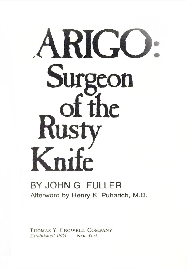 Arigo: Surgeon Of The Rusty Knife,Used