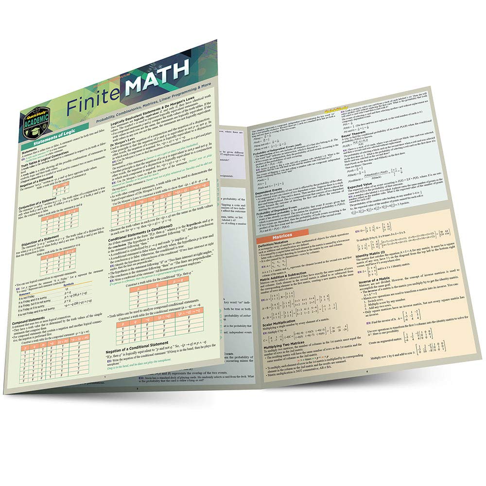 Finite Mathematics: a QuickStudy Laminated Reference Guide,Used