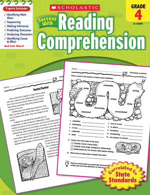 Scholastic Success With: Reading Comprehension Workbook, Grade 4,Used