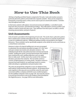 180 Days: Reading, Vocabulary/Language for 5th Grade Practice Workbook for Classroom and Home, Cool and Fun Practice Created by ,Used