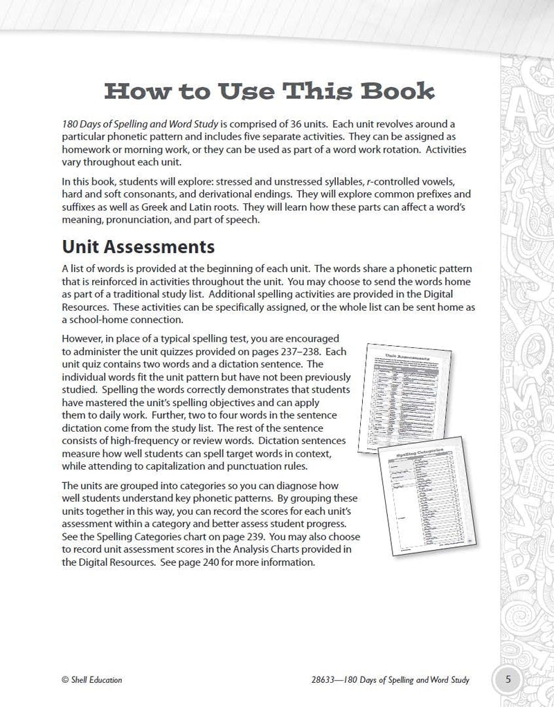 180 Days: Reading, Vocabulary/Language for 5th Grade Practice Workbook for Classroom and Home, Cool and Fun Practice Created by ,Used