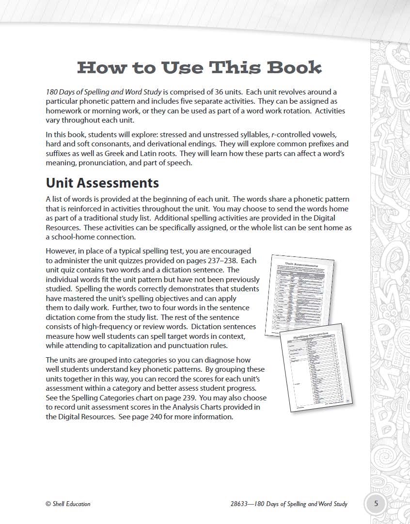 180 Days: Reading, Vocabulary/Language for 5th Grade Practice Workbook for Classroom and Home, Cool and Fun Practice Created by ,Used