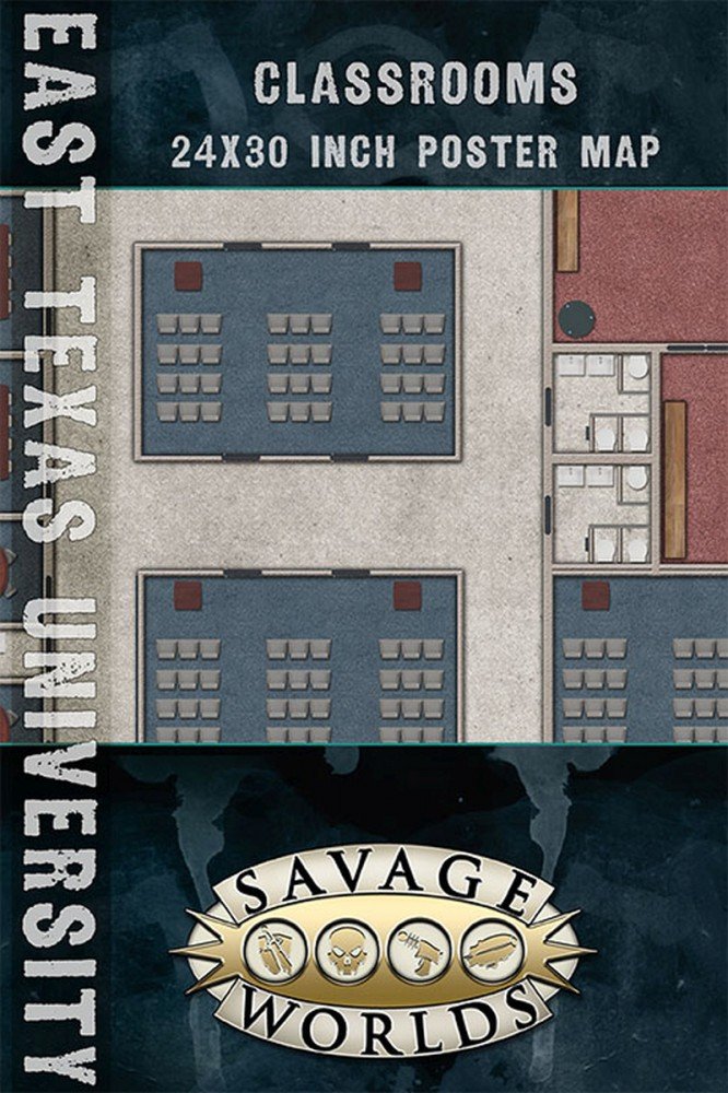 East Texas University Map: Classrooms/Off Campus Housing (Savage Worlds, S2P10313),Used