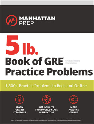 5 lb. Book of GRE Practice Problems Problems on All Subjects, Includes 1,800 Test Questions and Drills, Online Study Guide and L,New