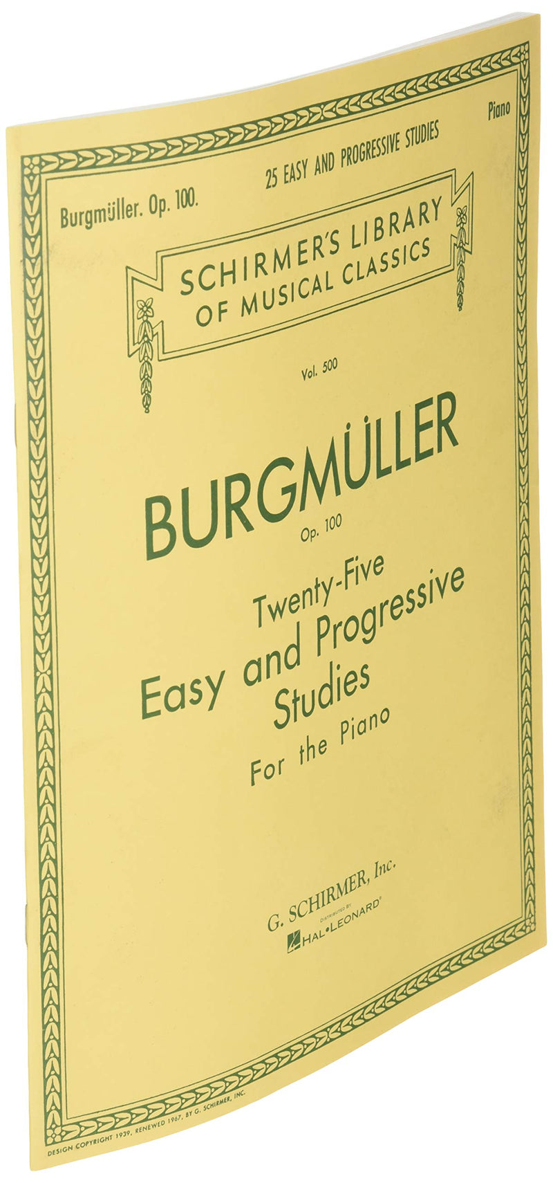 Burgm?ller  TwentyFive Easy and Progressive Studies, Op. 100  Piano Method for Intermediate Players  Schirmer Library of Music,New