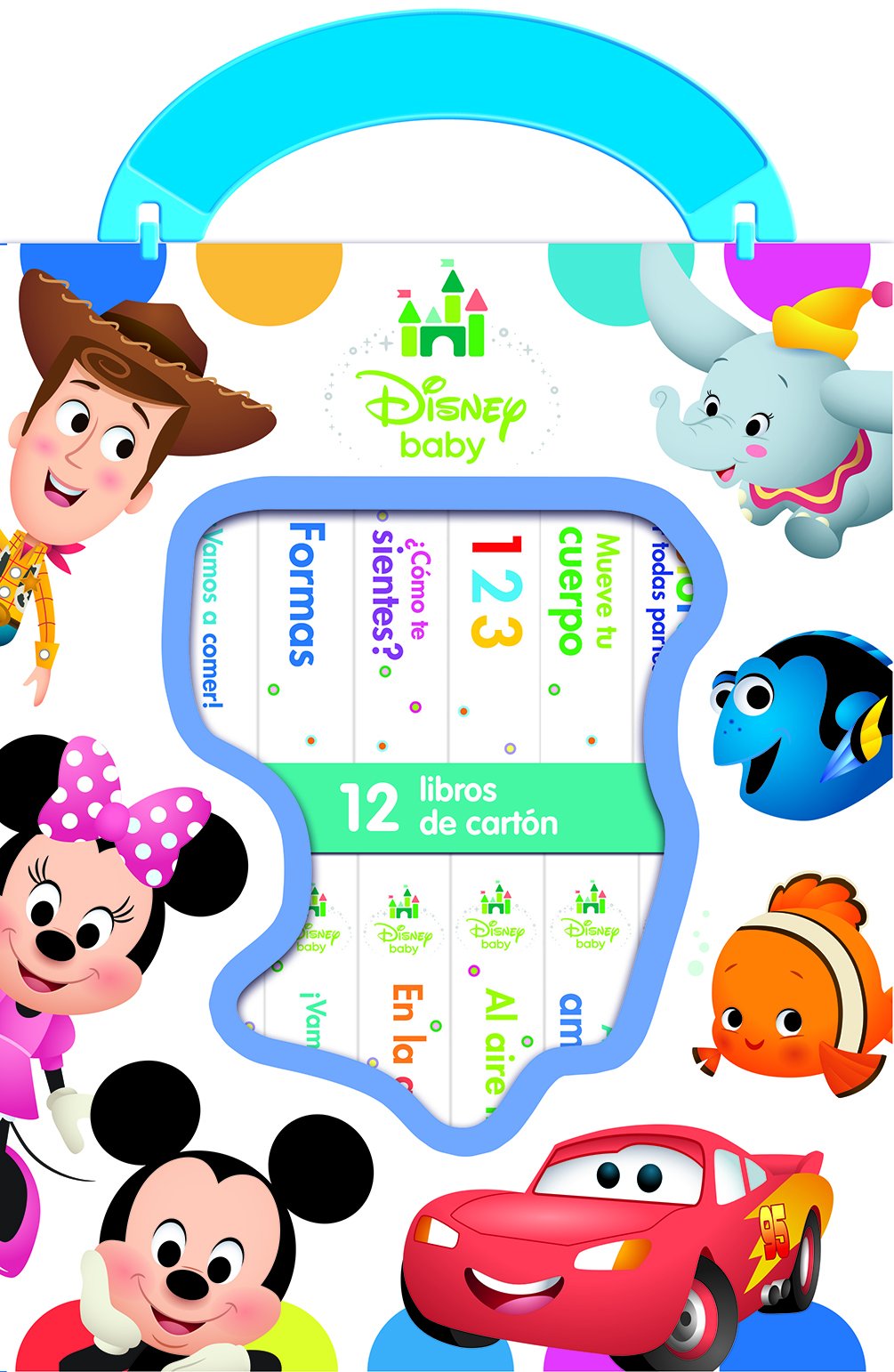 Disney Baby: Mi Primera Biblioteca  12 Libros De Carton  Incluye personajes de Mickey Mouse, Toy Story, Bambi, Los Incre?bles ,Used