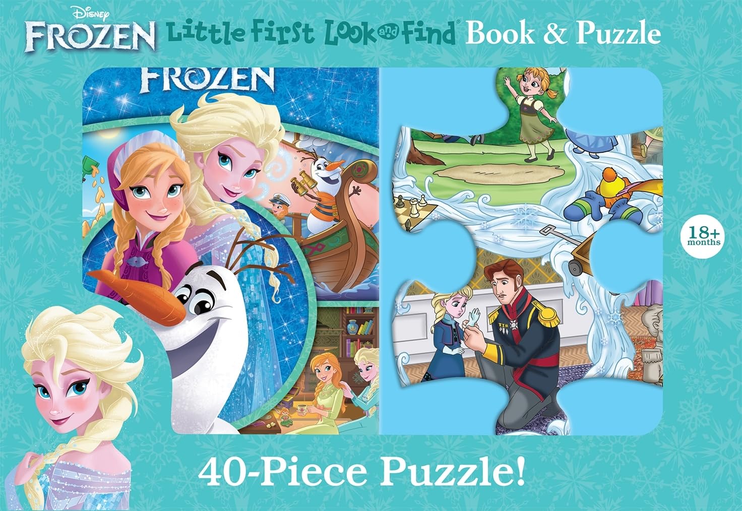 Disney Frozen  Little First Look and Find Activity Book and 40Piece Puzzle  PI Kids,Used