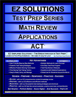 EZ Solutions  Test Prep Series  Math Review  Applications  ACT (Edition: Updated. Version: Revised. 2015),Used