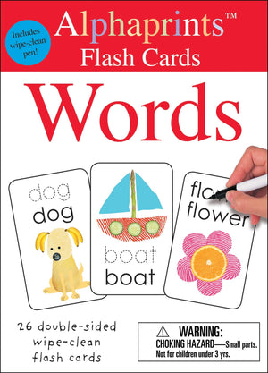 Alphaprints: Wipe Clean Flash Cards Words (Wipe Clean Activity Flash Cards),Used