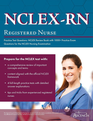 NCLEXRN Practice Test Questions: NCLEX Review Book with 1000+ Practice Exam Questions for the NCLEX Nursing Examination,Used