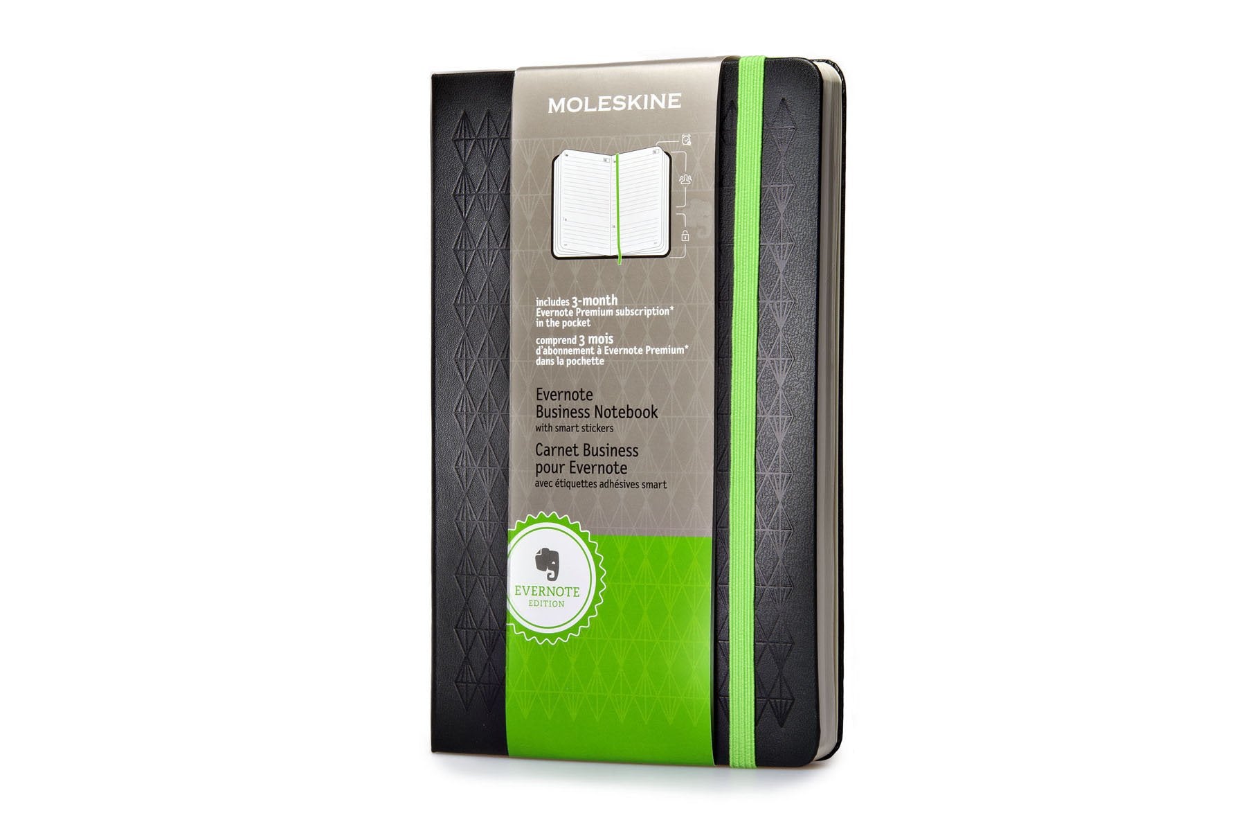 Moleskine Evernote Business Notebook With Smart Stickers, Large, Black, Hard Cover (5 X 8.25)