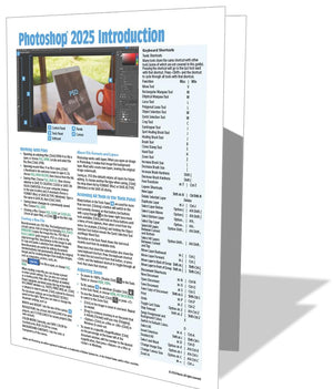 Adobe Photoshop 2025 Introduction Quick Reference Guide (4page Cheat Sheet of Instructions, Tips & Shortcuts  Laminated Card)