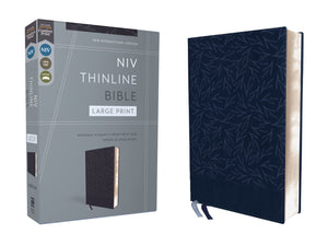 Niv, Thinline Bible, Large Print, Leathersoft, Navy, Red Letter, Comfort Print,Used