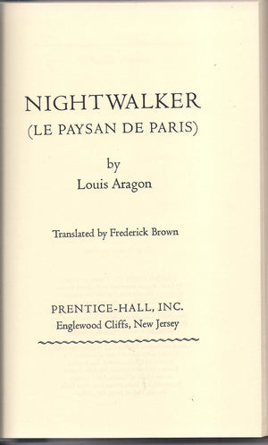 Nightwalker (Le Paysan De Paris) (New Library Of French Classics),Used