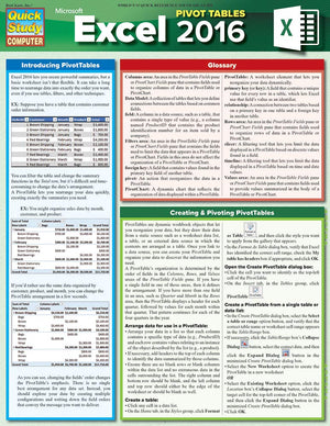 Excel 2016 Pivot Tables (Quick Study Computer),Used