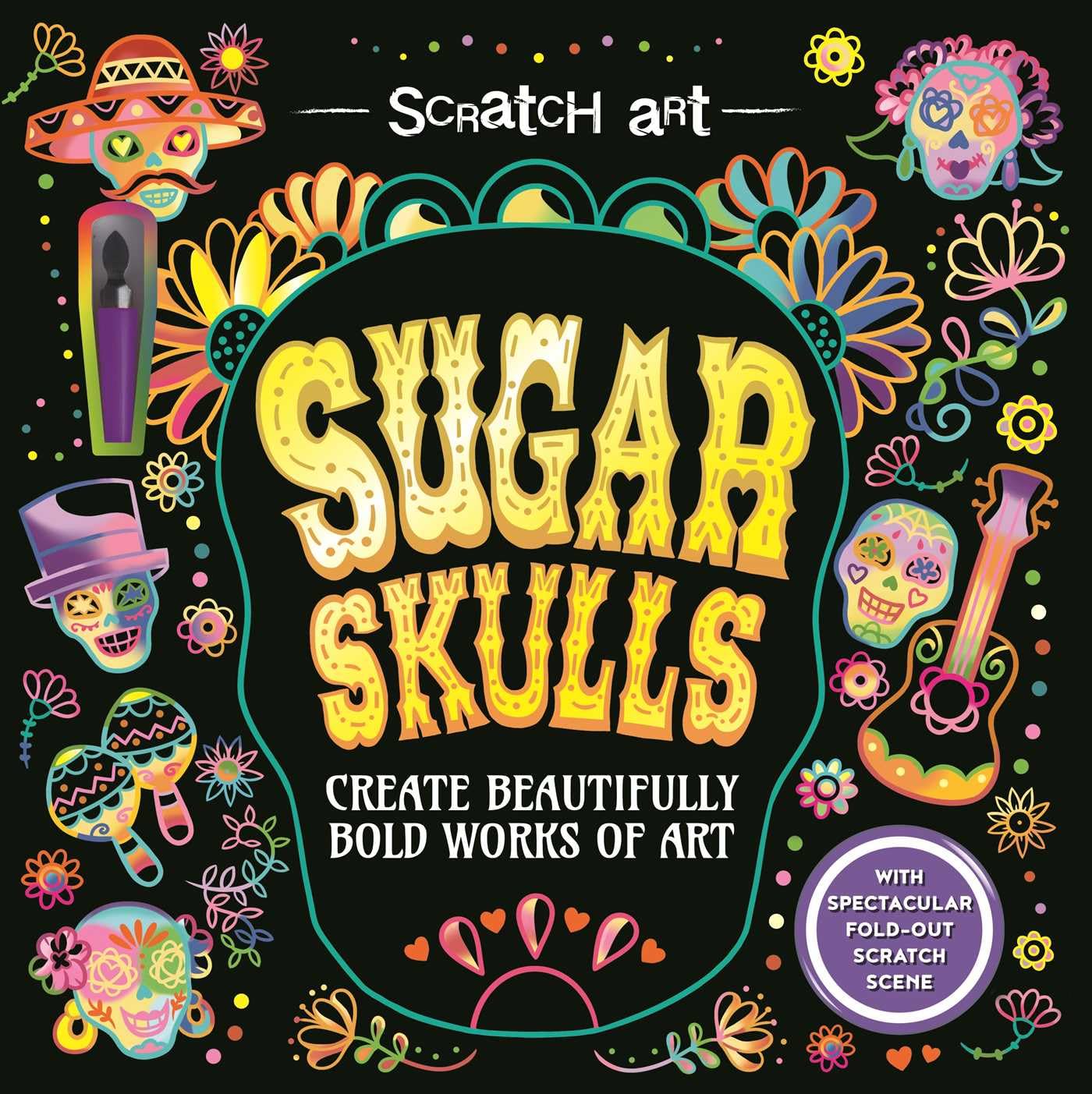 Scratch Art: Sugar SkullsAdult Scratch Art Activity Book: Create Gorgeous Da de los Muertos Inspired Artwork,New