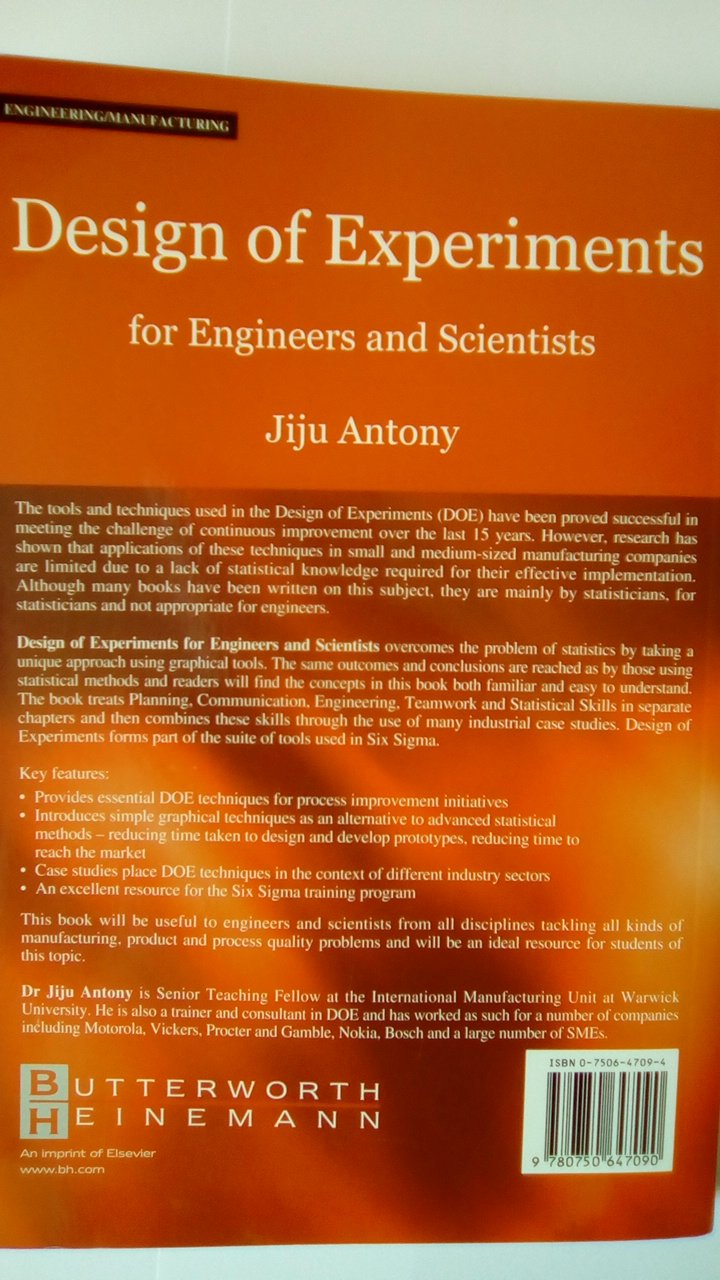 Design of Experiments for Engineers and Scientists,Used