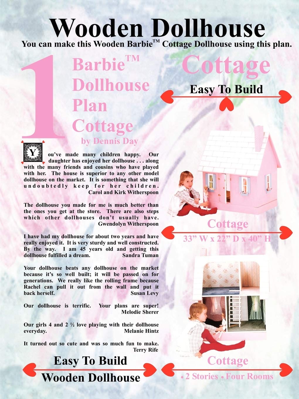 Barbie Dollhouse Plan Cottage,Used