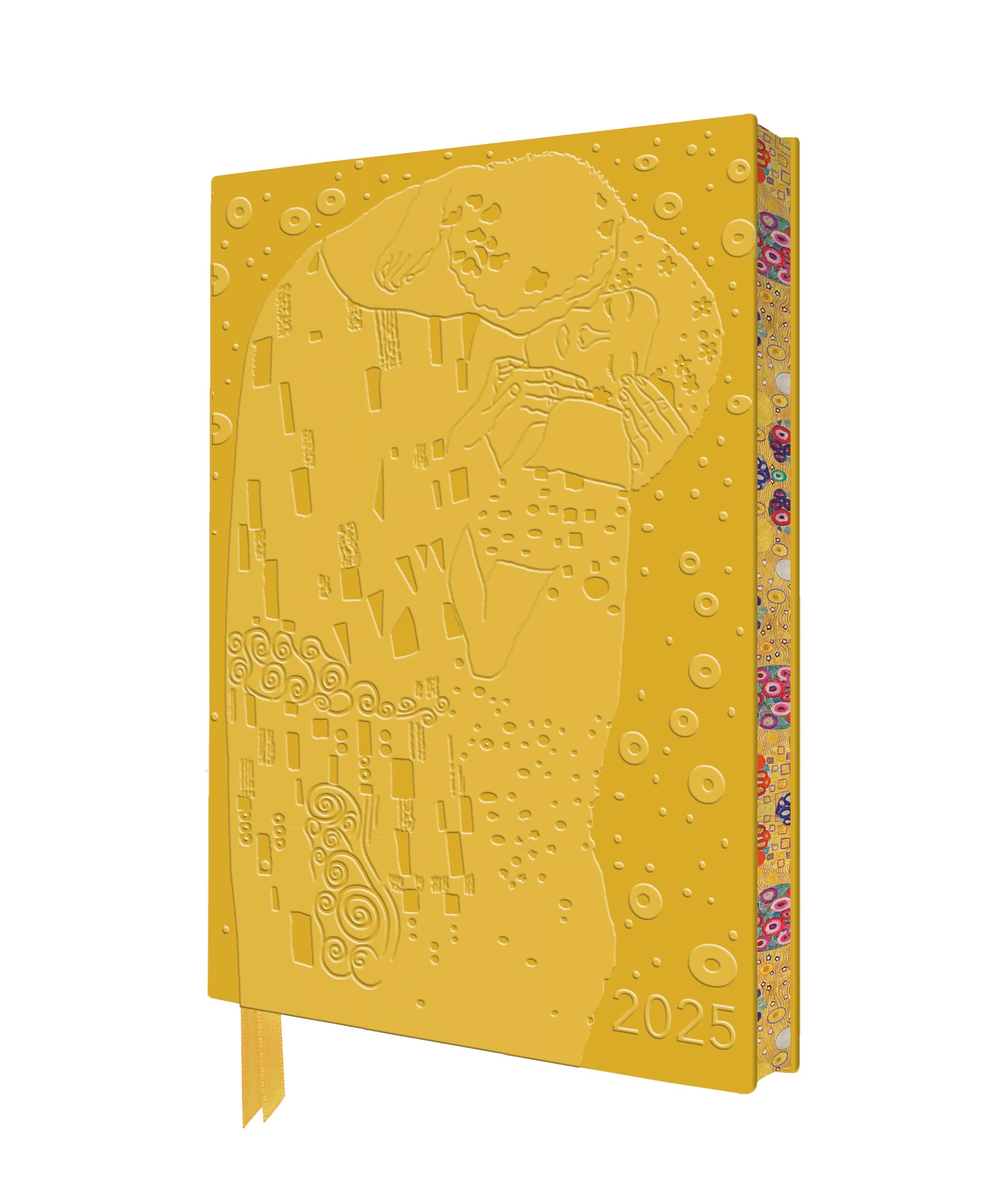 Klimt: The Kiss 2025 Artisan Art Vegan Leather Diary Planner  Page to View with Notes,New