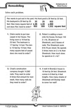 Word Problems, Grade 6 (Skill Builders),Used