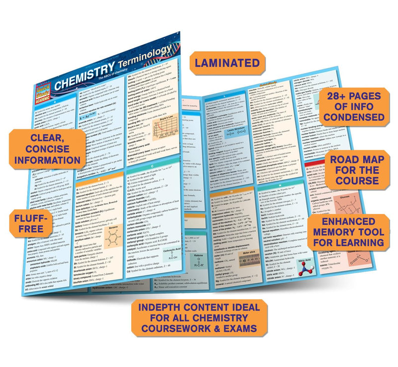 Chemistry Terminology Quickstudy Laminated Reference Guide (Quickstudy Academic)
