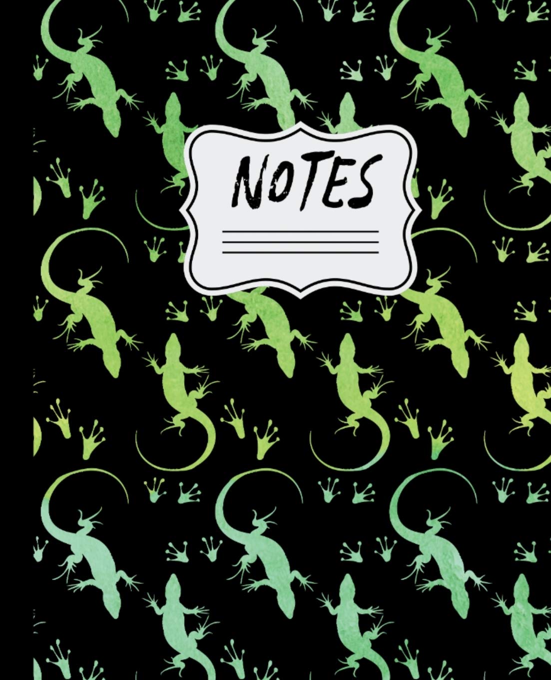 Notes: Watercolor Lizards Pattern 7.5