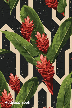 Address Book: For Contacts, Addresses, Phone, Email, Note,Emergency Contacts,Alphabetical Index With Seamless Tropical Pattern,Used
