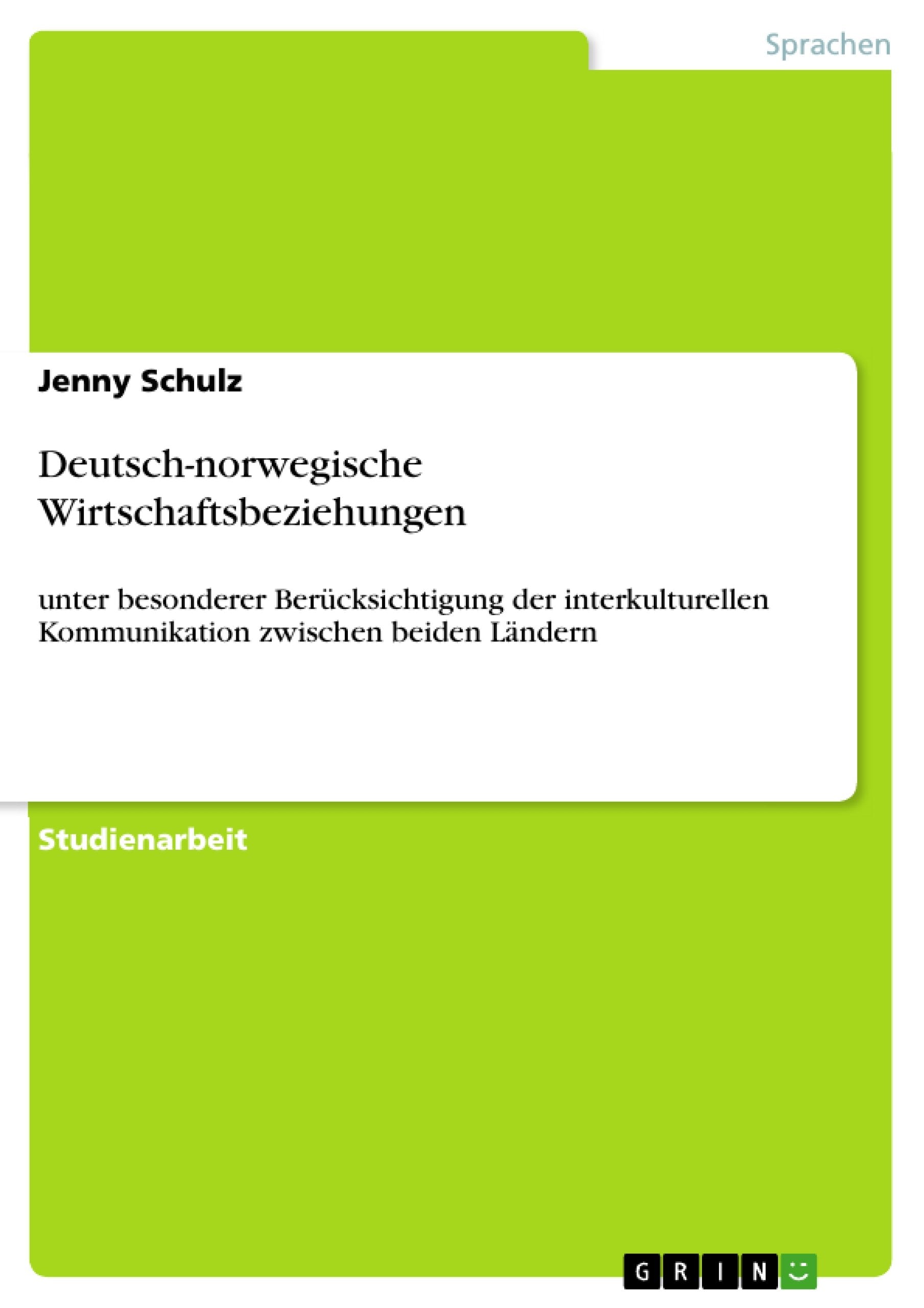 Deutschnorwegische Wirtschaftsbeziehungen (German Edition),Used