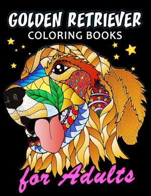Golden Retriever Coloring Book for ADULTS: Dog and Puppy Coloring Book Easy, Fun, Beautiful Coloring Pages,Used
