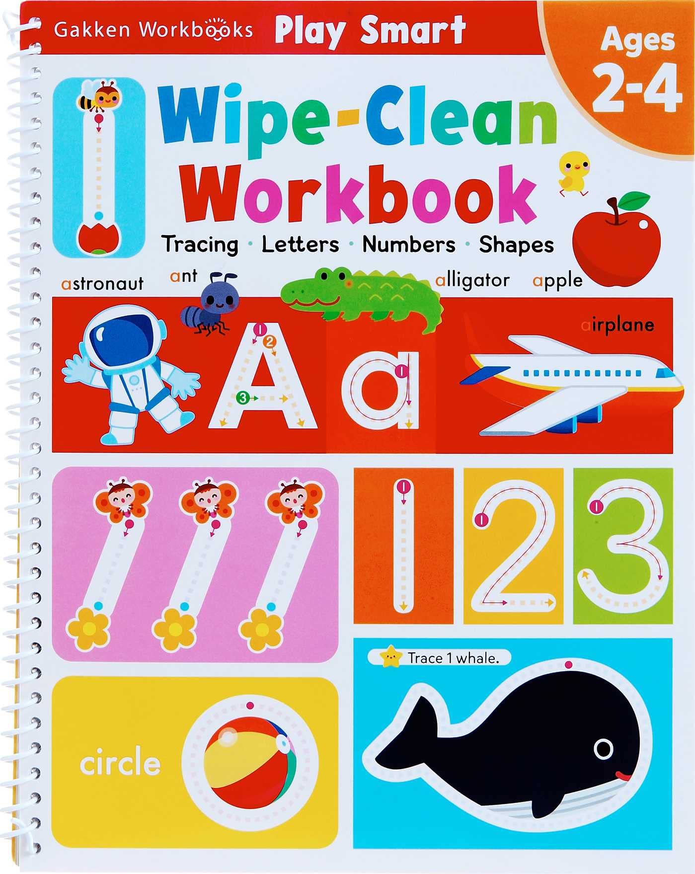 Play Smart Wipeclean Workbook: Ages 24: Tracing, Letters, Numbers, Shapes,Used