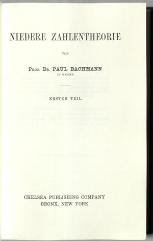 Niedere Zahlentheorie, Parts 1 And 2,Used
