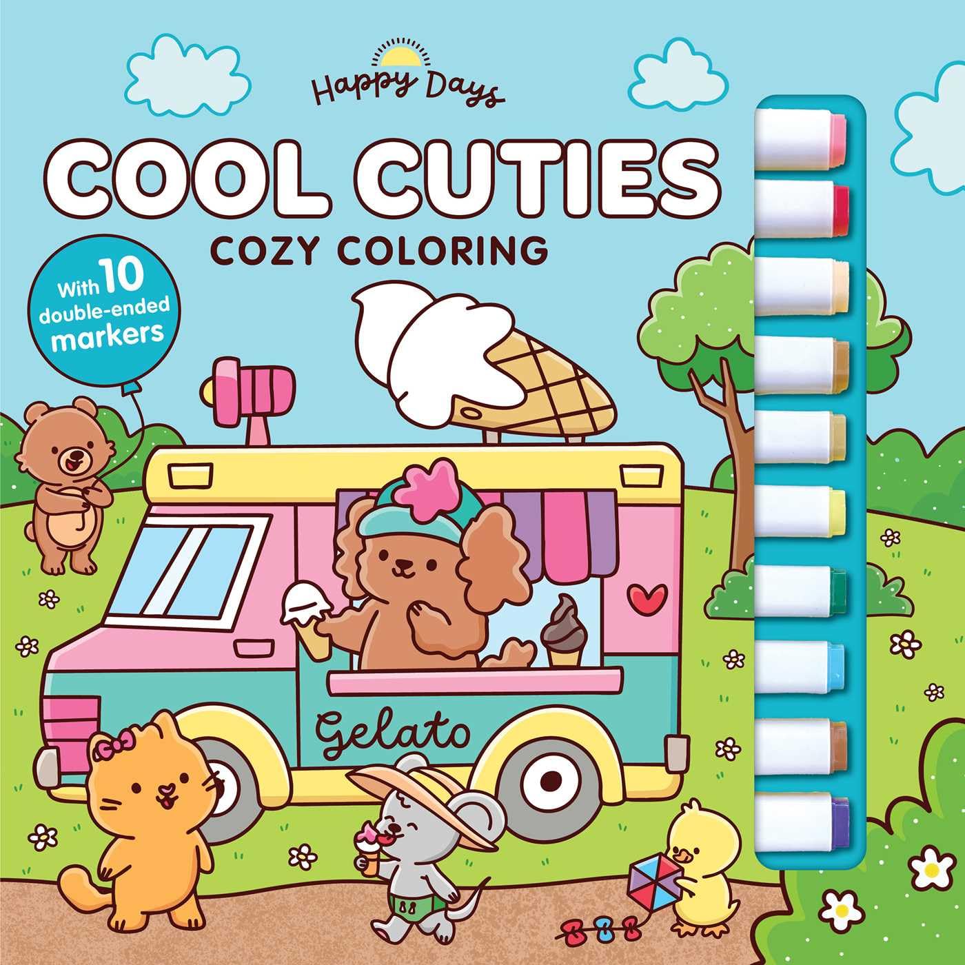 Cool Cuties: Cozy Coloring Kit: Deluxe Folder With 10 Markers! (Happy Days Cozy Coloring)