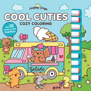Cool Cuties: Cozy Coloring Kit: Deluxe Folder With 10 Markers! (Happy Days Cozy Coloring)