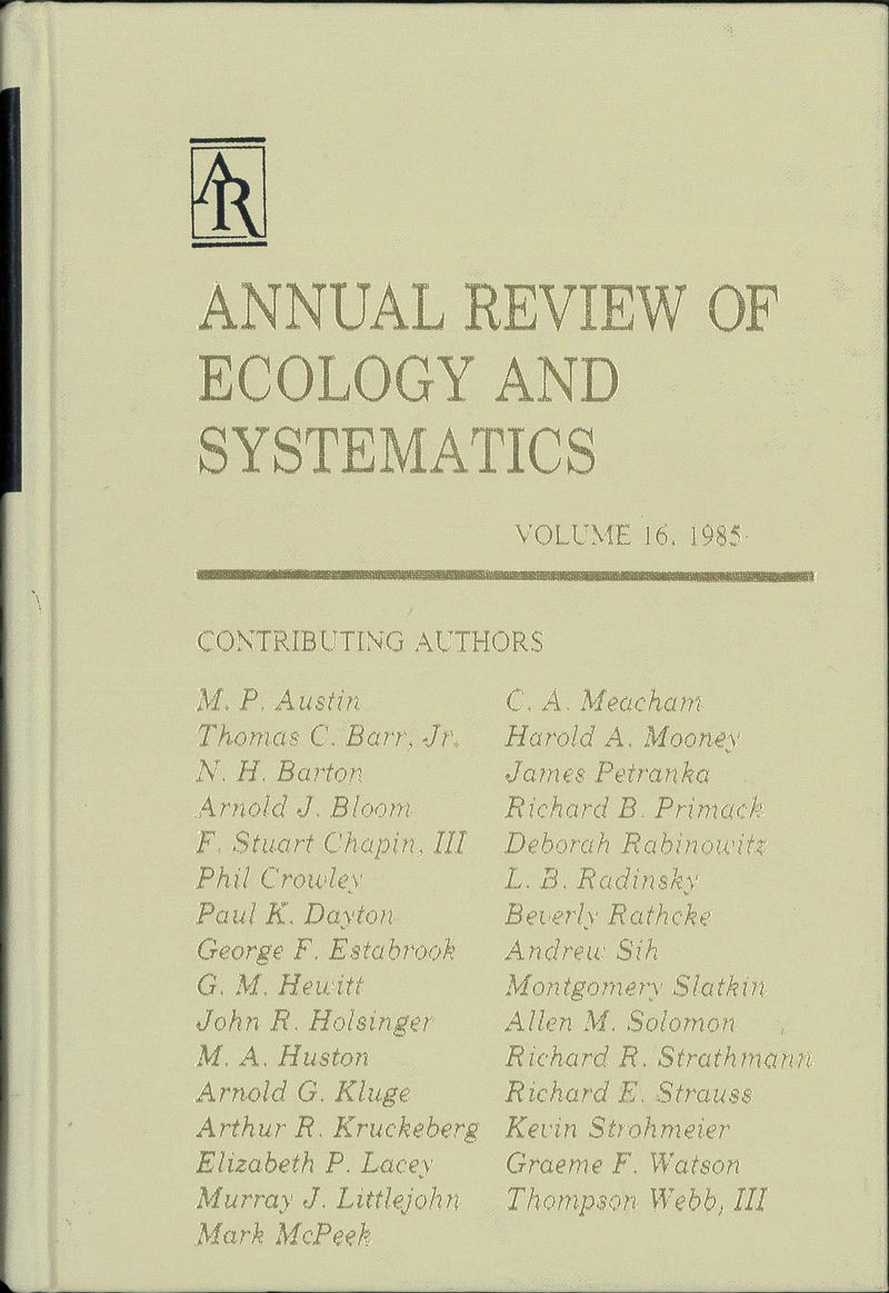 Annual Review of Ecology and Systematics: 1985 (Annual Review of Ecology & Systematics),Used