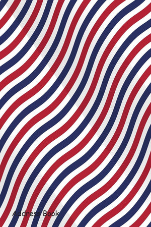 Address Book: For Contacts, Addresses, Phone Numbers, Email, Note,Alphabetical Index With Patriotic american pattern with stripe,Used