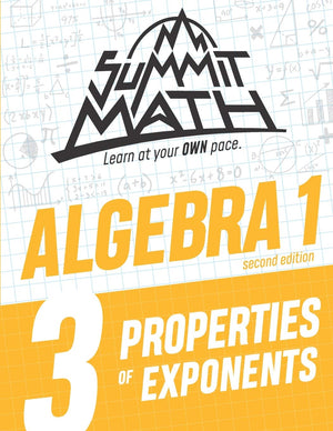 Summit Math Algebra 1 Book 3: Properties of Exponents (Guided Discovery Algebra 1 Series  2nd Edition),Used