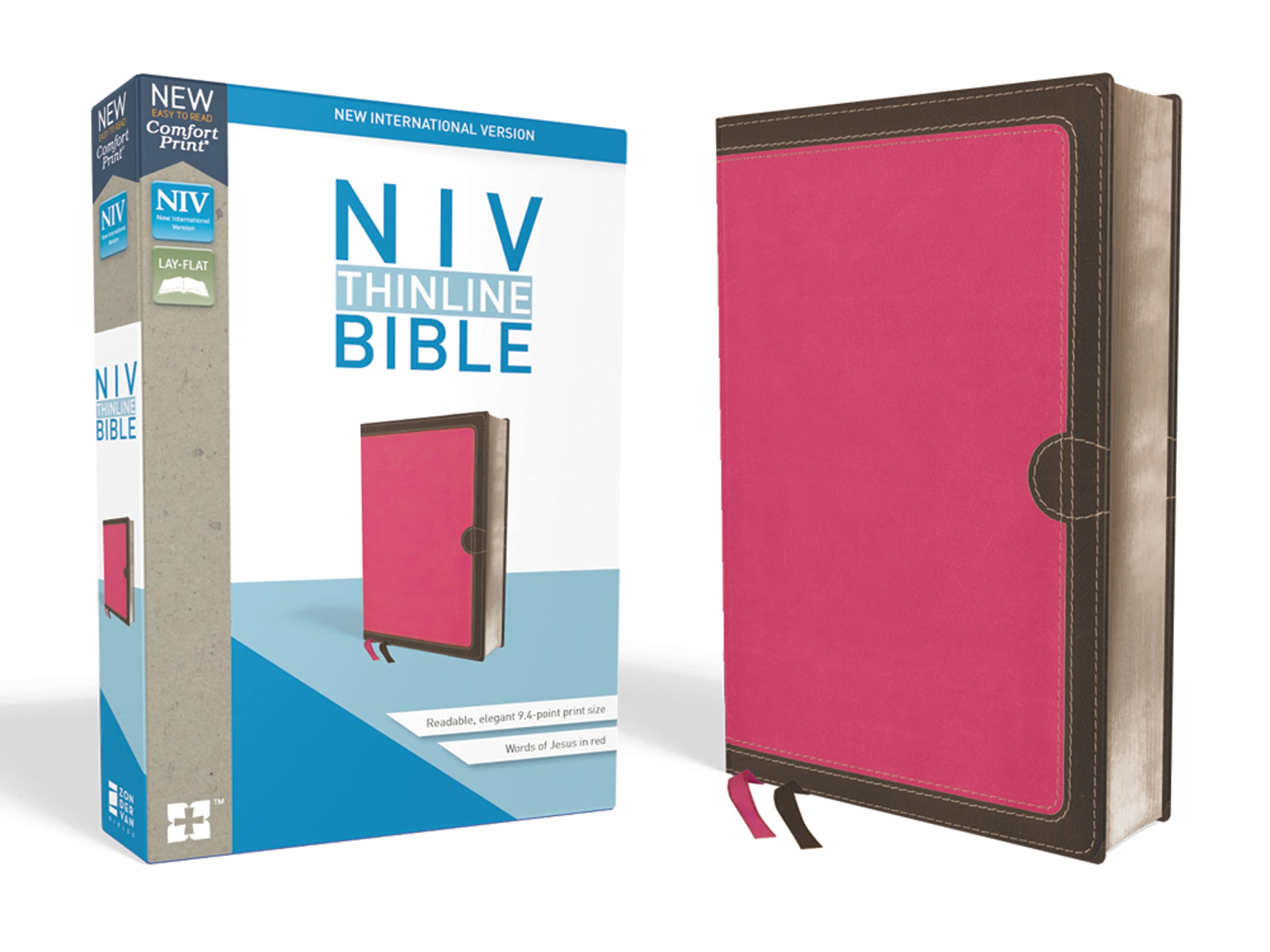 NIV, Thinline Bible, Leathersoft, Pink, Red Letter, Comfort Print,Used