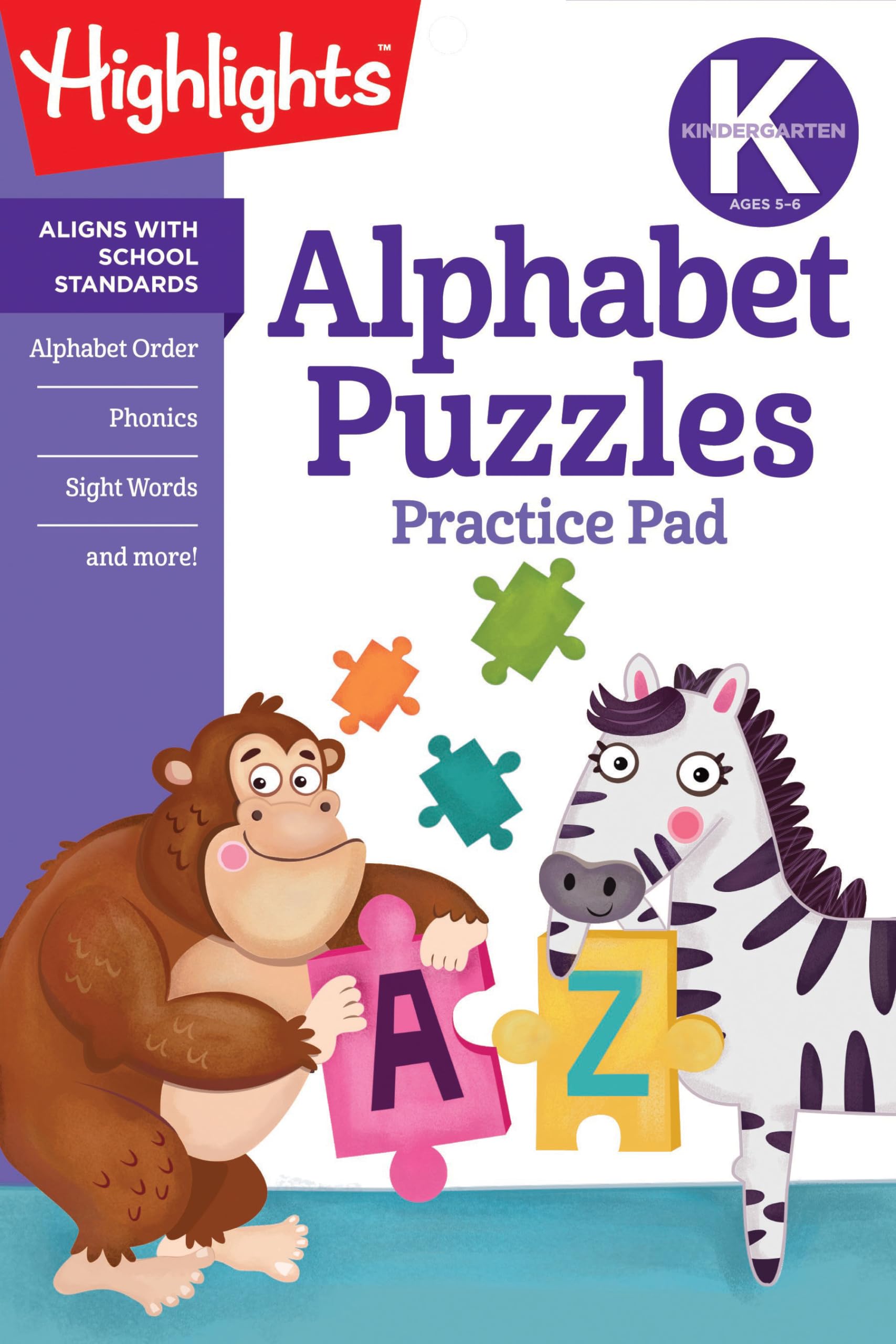 Kindergarten Alphabet Puzzles (Highlights Learn on the Go Practice Pads),Used