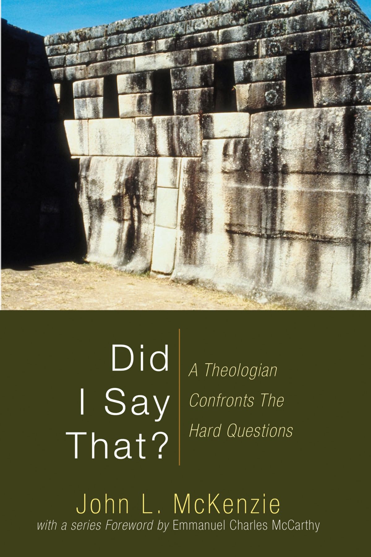 Did I Say That?: A Theologian Confronts the Hard Questions (John L. McKenzie Reprint),New