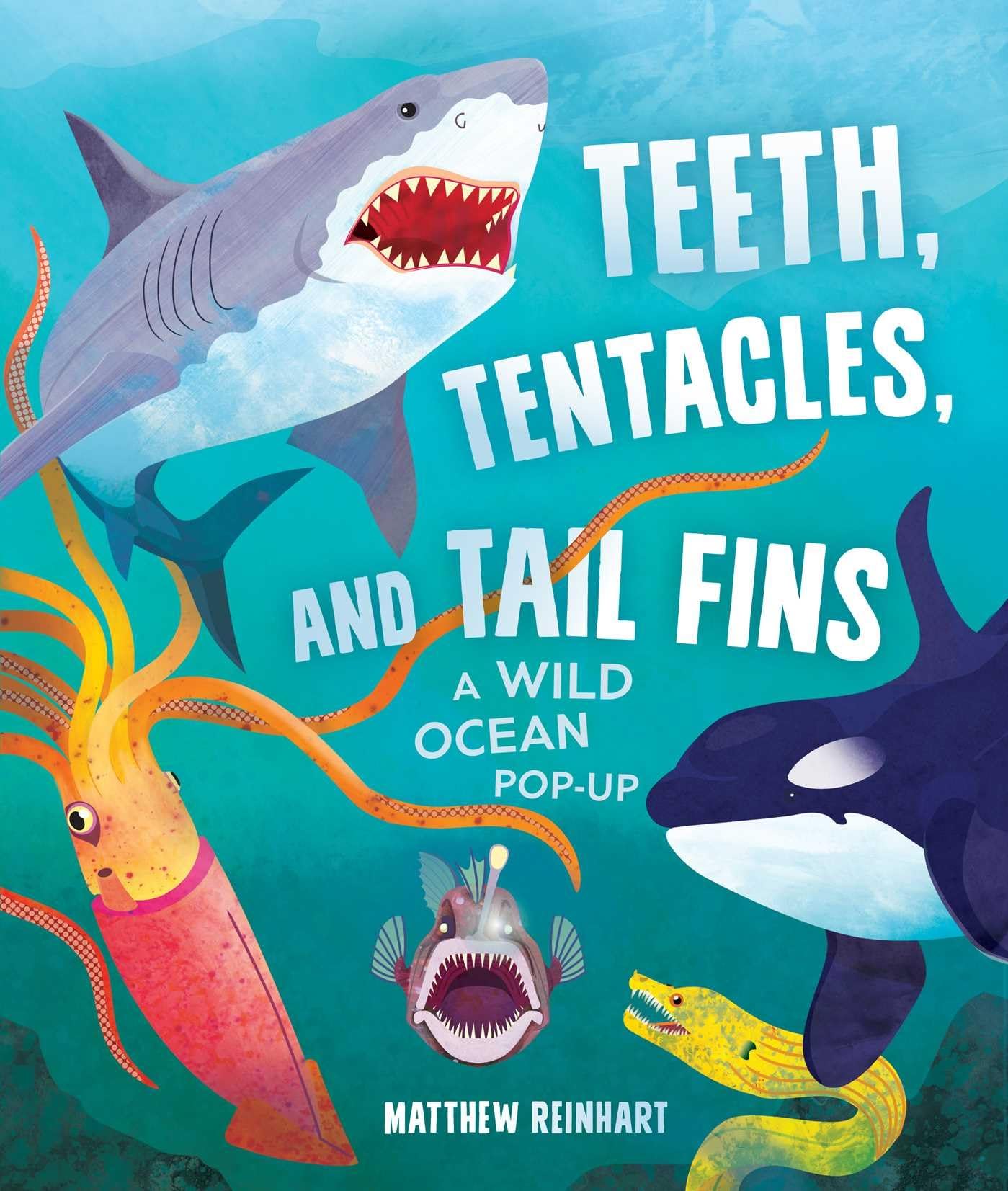 Teeth, Tentacles, And Tail Fins (Reinhart Popup Studio): A Wild Ocean Popup (Reinhart Studios) (Ocean Book For Kids, Shark Boo,New