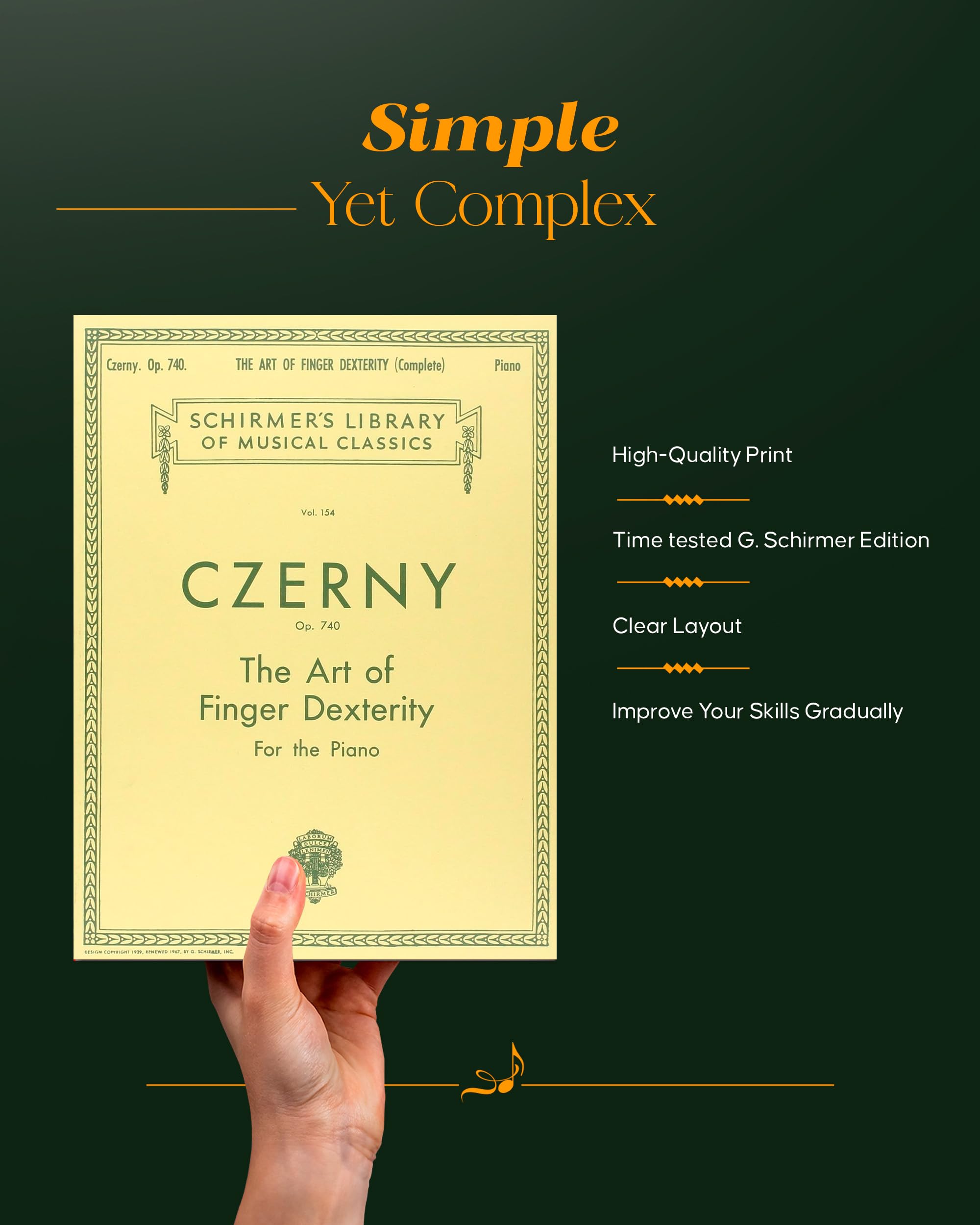 Czerny: Art of Finger Dexterity for the Piano, Op. 740 (Complete) (Schirmer's Library Of Musical Classics, Vol. 154),Used