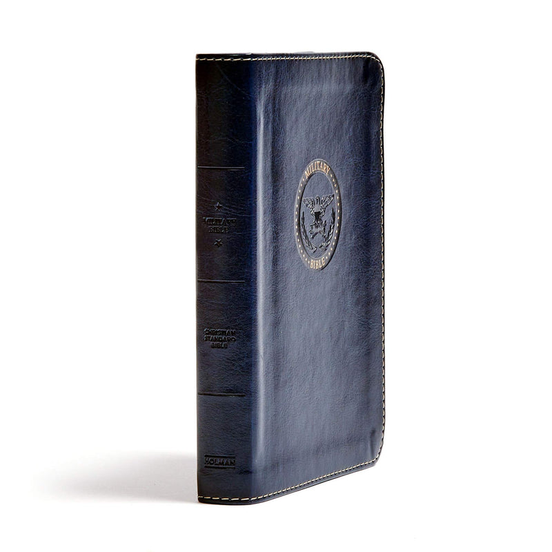 CSB Military Bible, Navy Blue LeatherTouch, Red Letter, Presentation Page, Articles, Study Helps, Prayers, FullColor Maps, Easy
