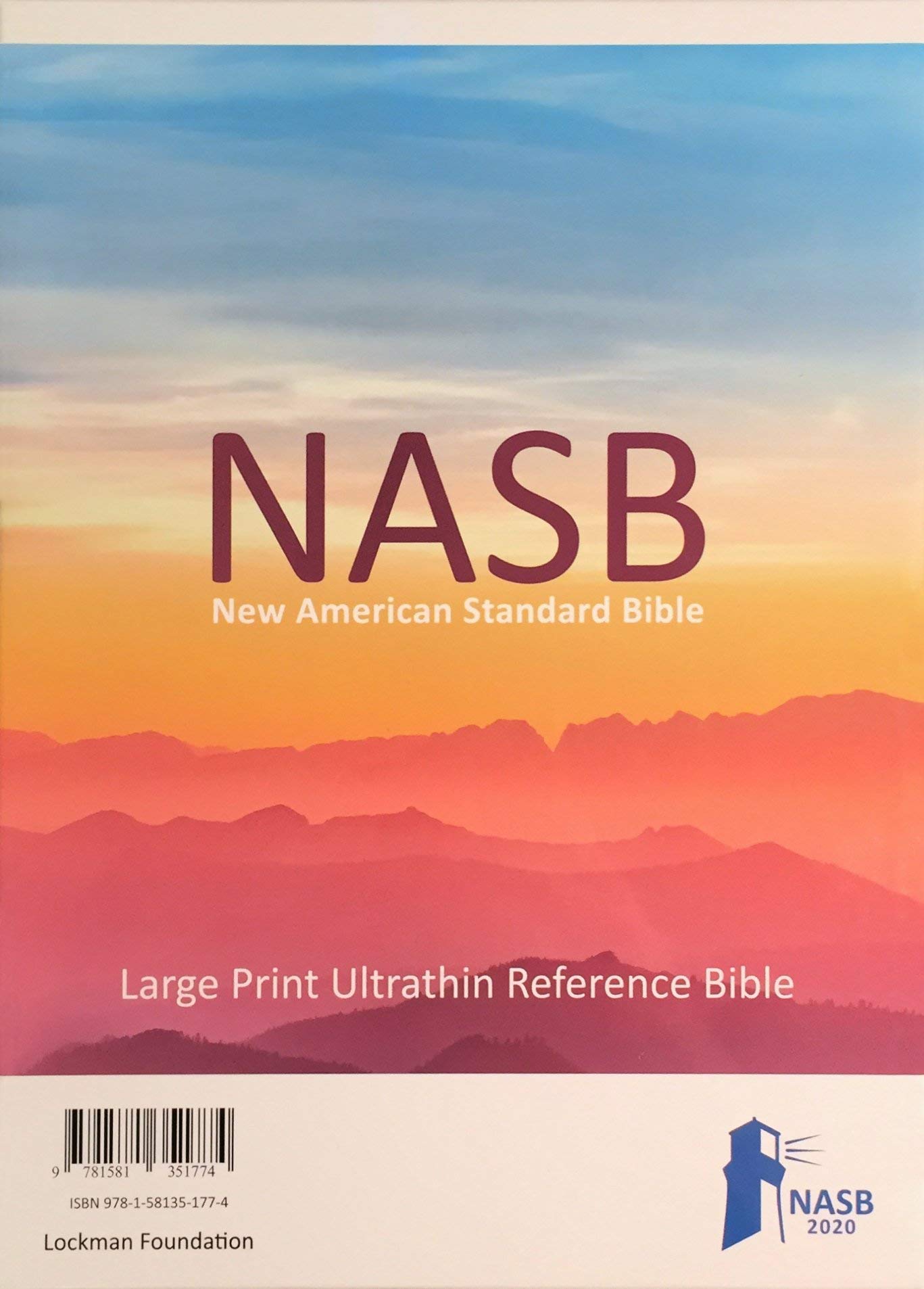 NASB Large Print Ultrathin Reference Bible, Brown, Leathertex, 2020 text,Used