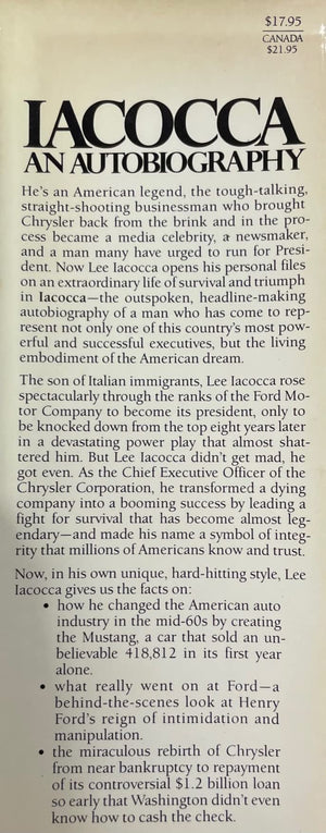 Iacocca * An Autobiography,Used