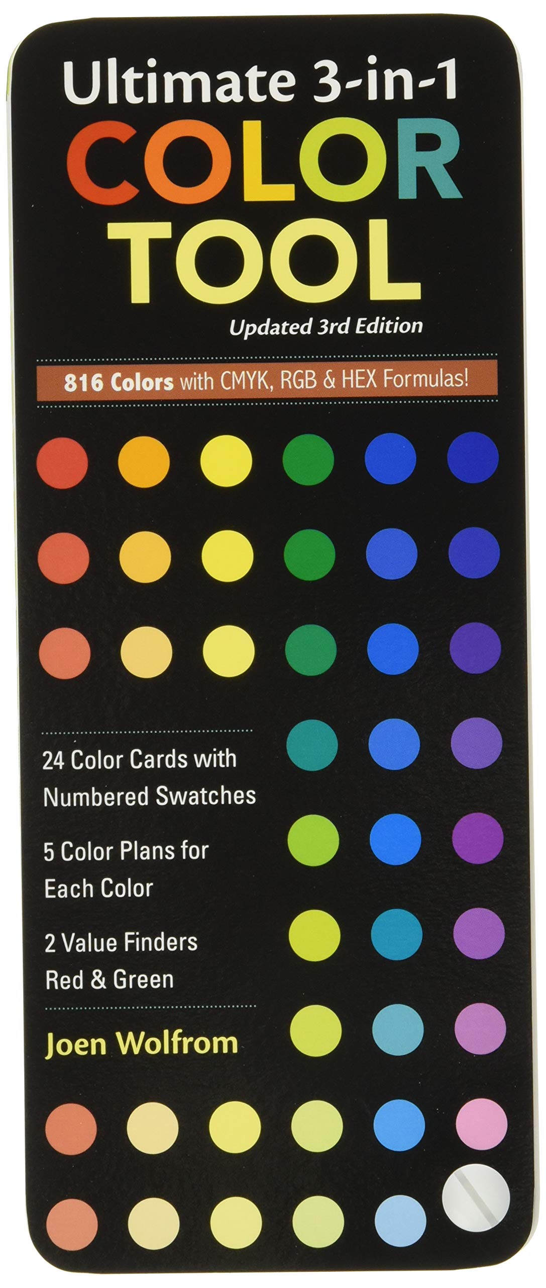 Ultimate 3in1 Color Tool:  24 Color Cards with Numbered Swatches  5 Color Plans for each Color  2 Value Finders Red & Gr,New