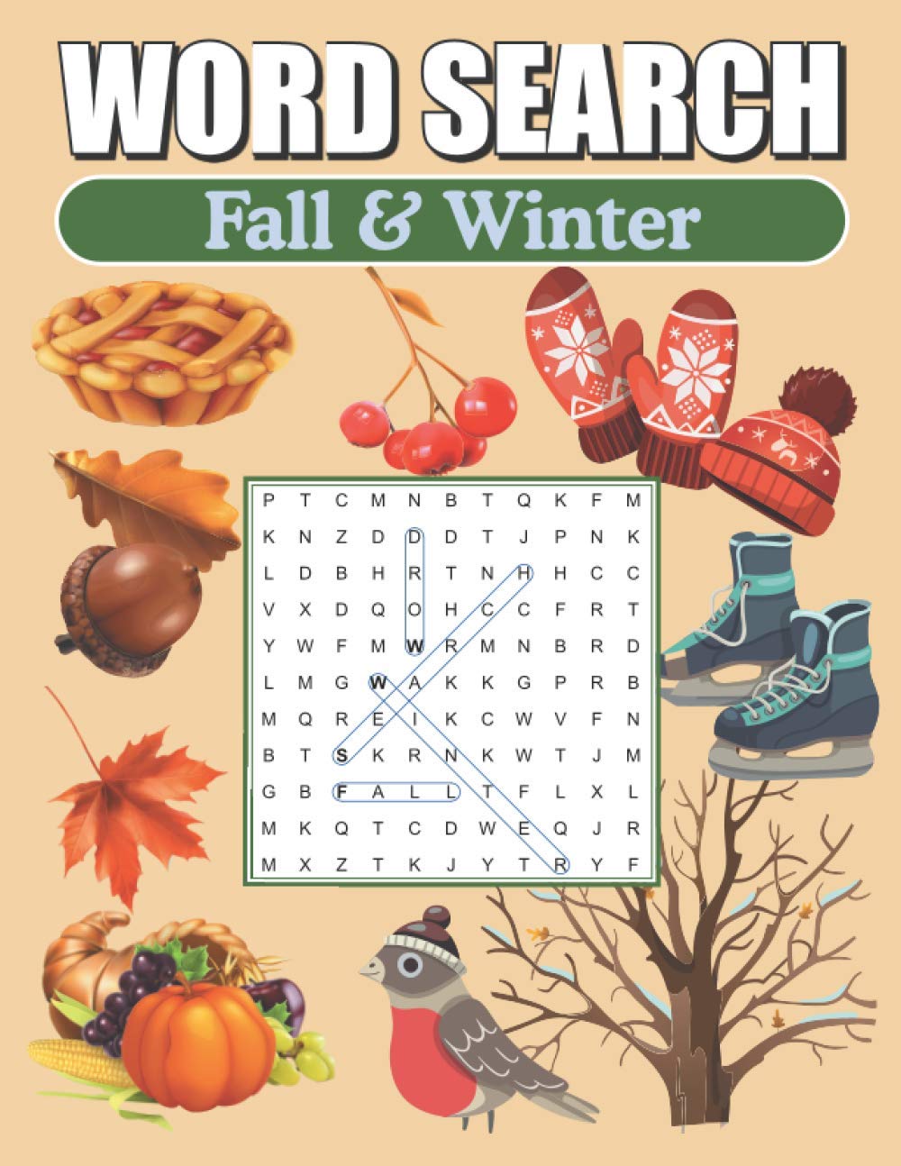 Word Search Fall & Winter: Large Print Word Find Puzzles,Used