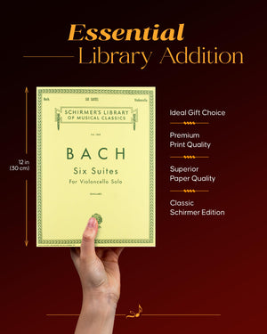 6 Suites for Violoncello Solo  Bach Cello Suites Book: Schirmer Library of Classics Volume 1565,New